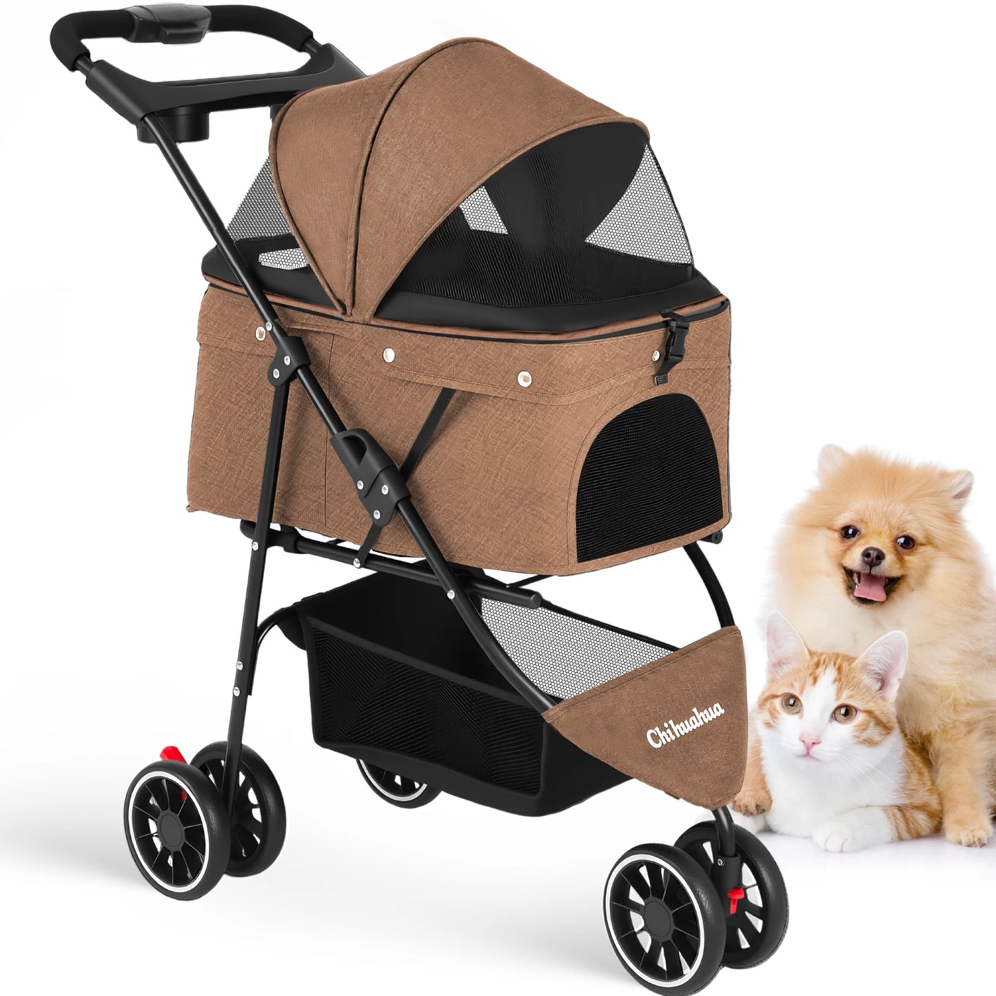 Chihuahua Pet Stroller for Small and Medium Dogs Cats Foldable