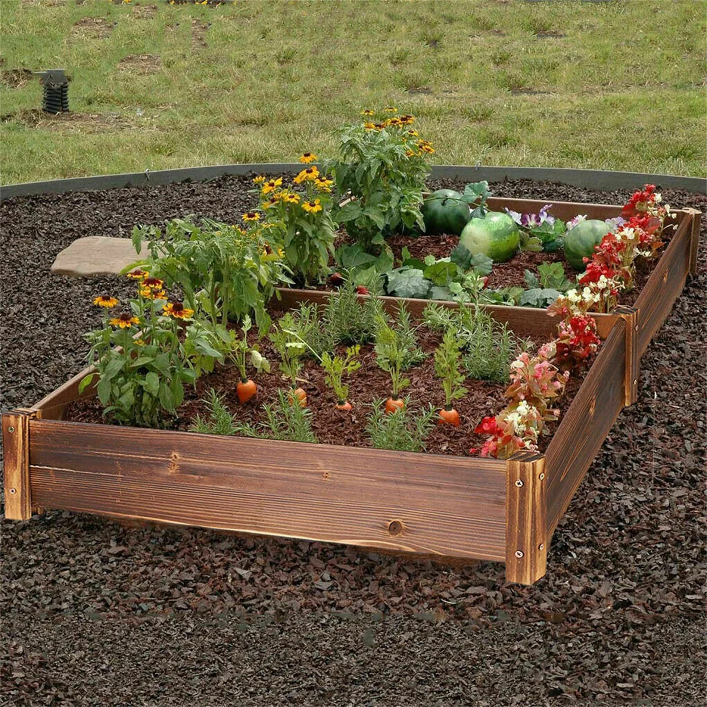 Pine Wood Garden Planter Box For Indoor Outdoor Plants And Herbs