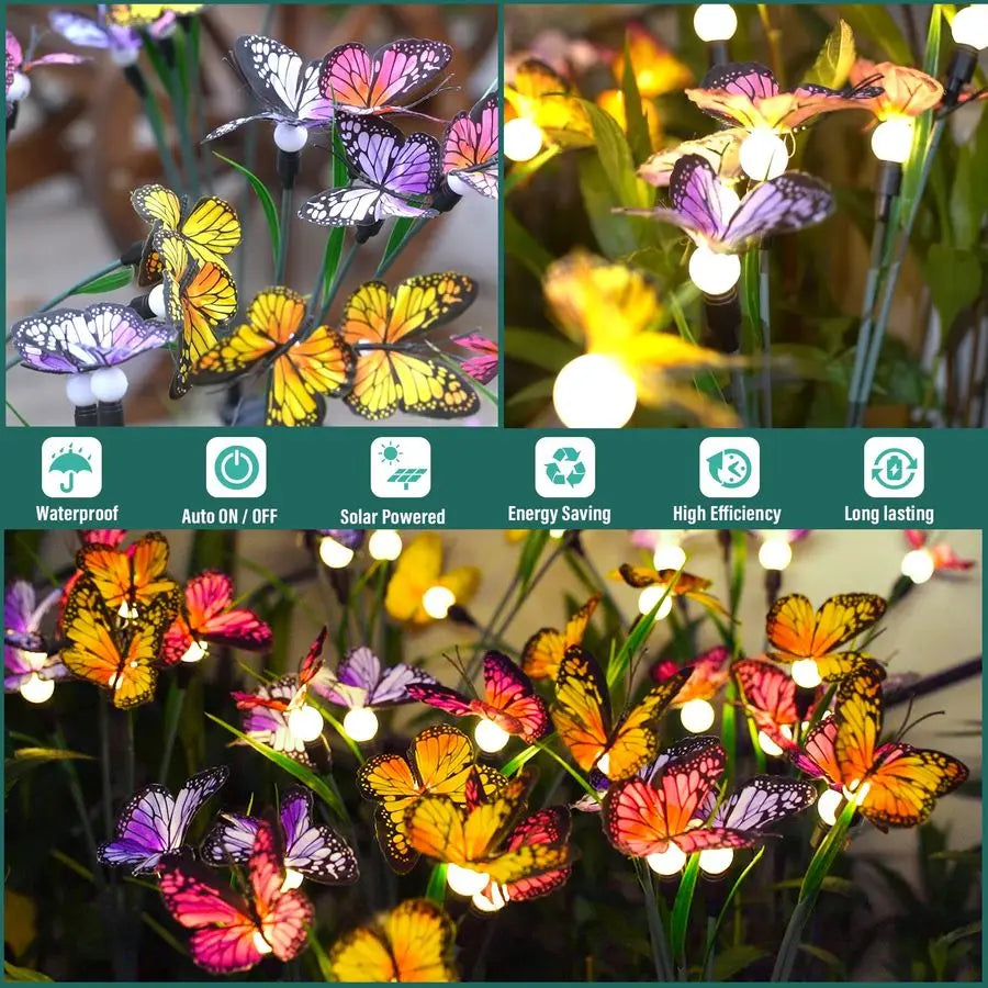 Solar Swaying Butterfly Garden Lights For Outdoor Yard