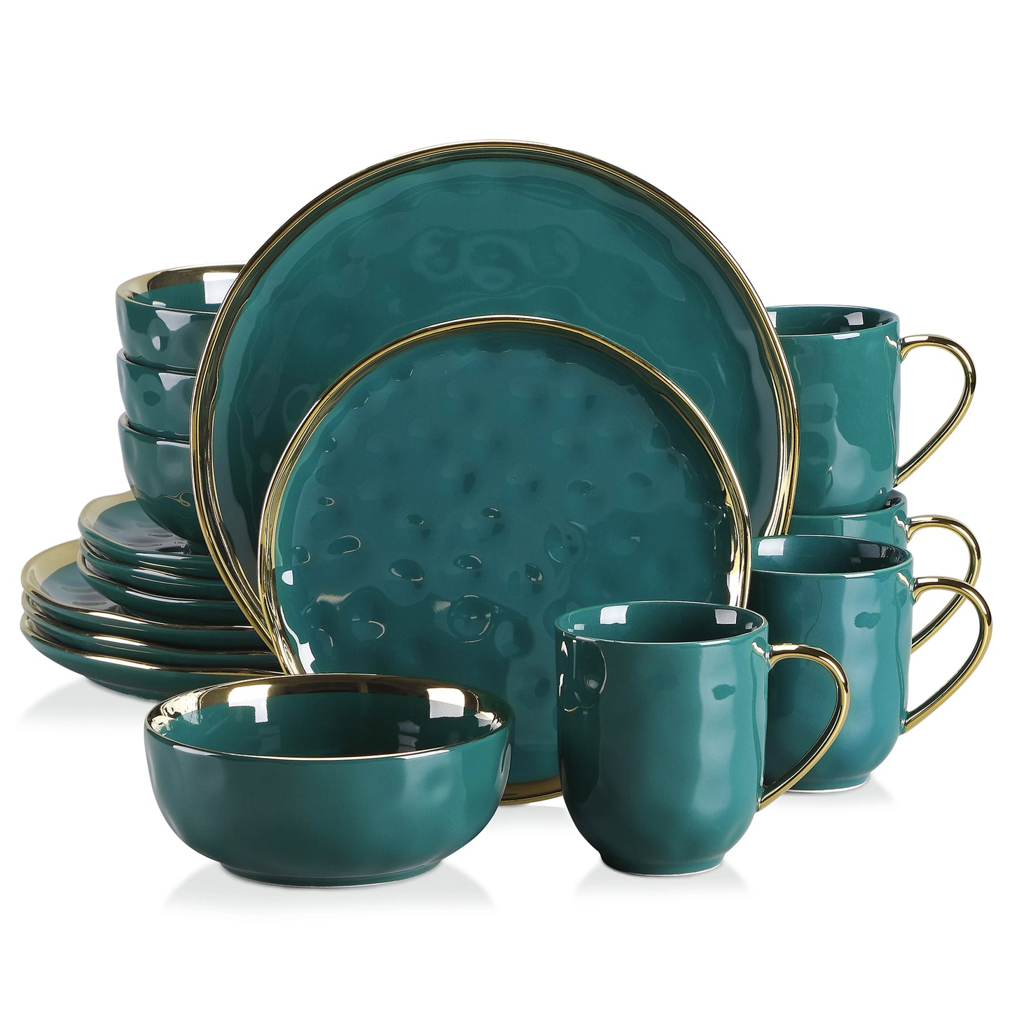 MALACASA Porcelain Dinnerware Set 16/32 Piece With Gold Trim