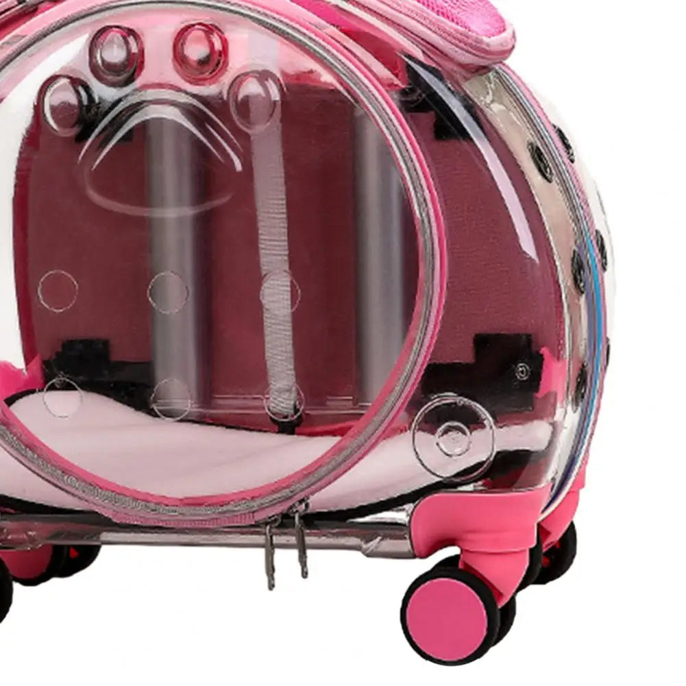 Pet Trolley Case With Clear Ventilation Holes And Silent Wheels