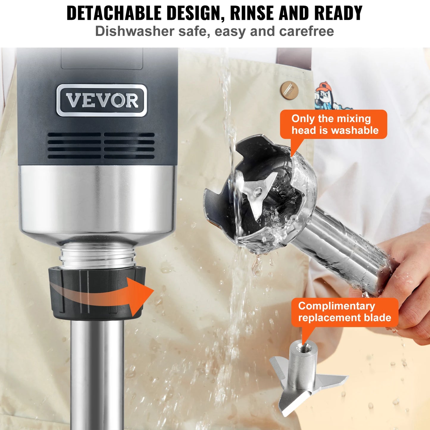 SucceBuy 500W Commercial Immersion Blender Stainless Steel
