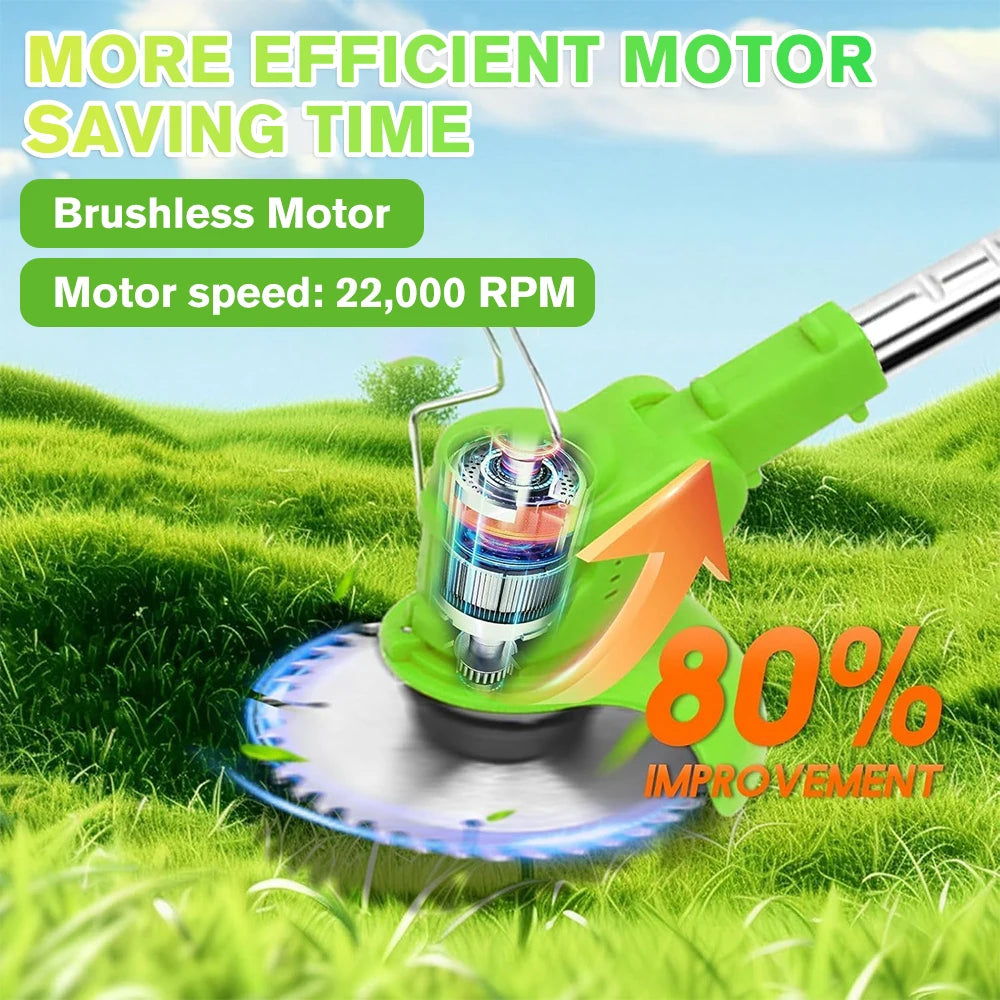 Cordless Weed Eater Lawn Edger Trimmer With 2 Batteries, Lightweight