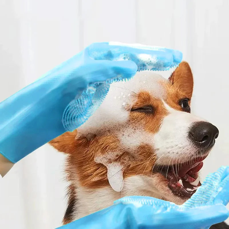 Ergonomic Silicone Cleaning Gloves for Kitchen and Pet Care