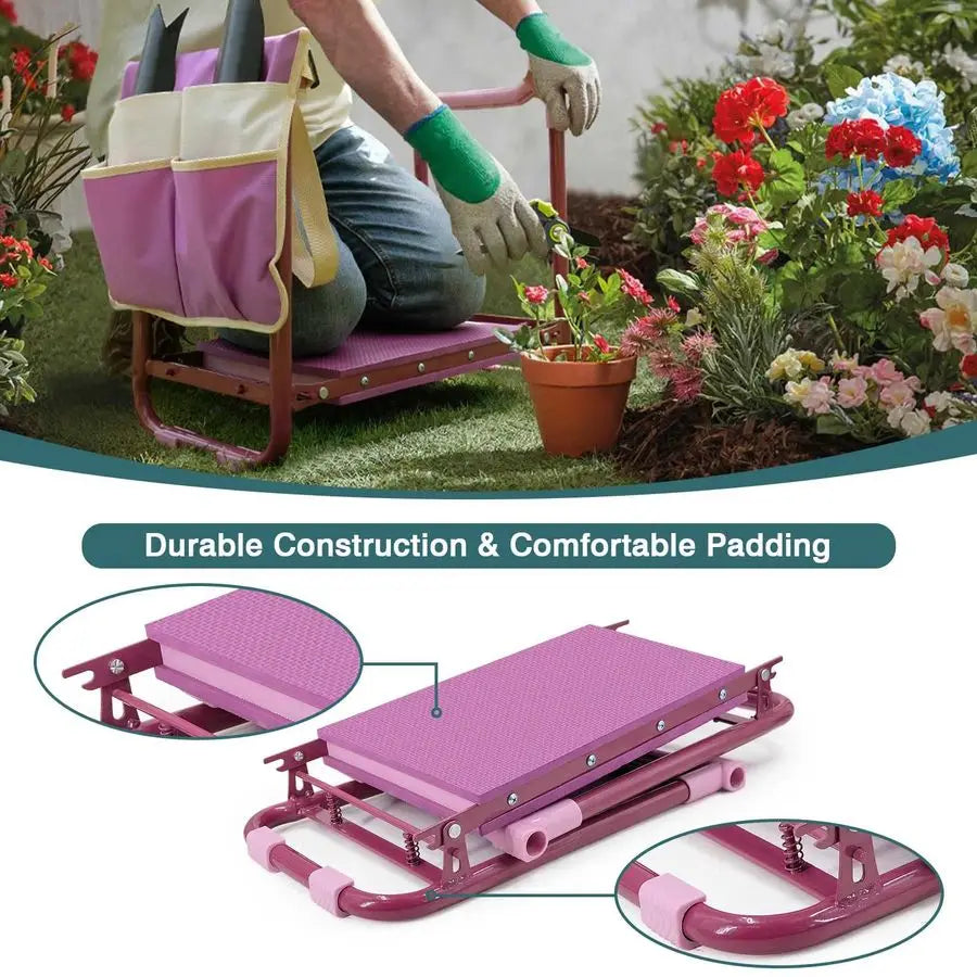 Garden Kneeler And Seat 2 In 1 With Robust Pouches