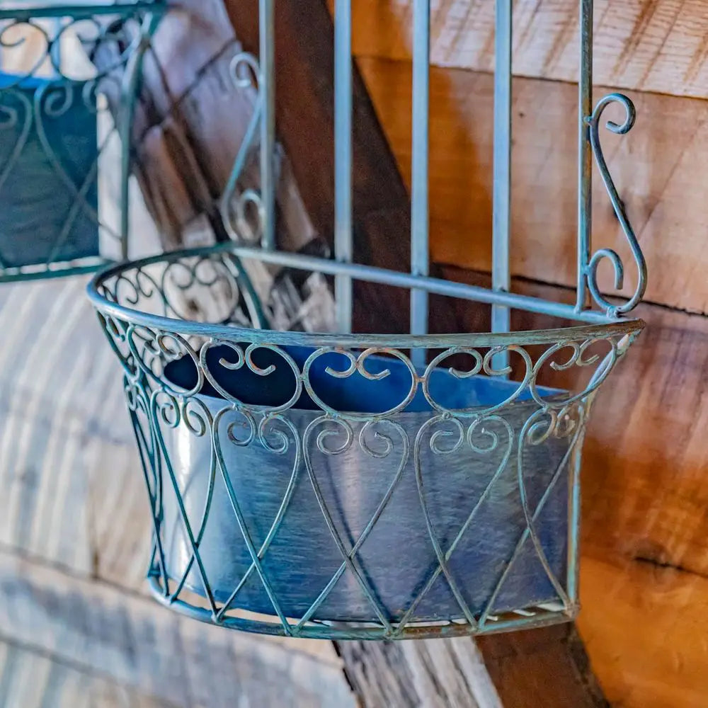 Set Of 2 Dual Wall Planters With Removable Baskets