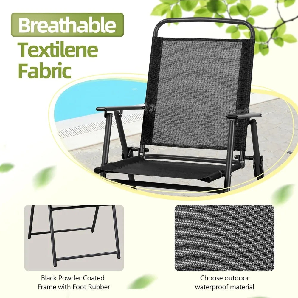 Outdoor Folding Dining Set With Umbrella Table And Chairs