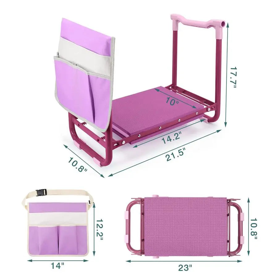 Garden Kneeler And Seat 2 In 1 With Robust Pouches