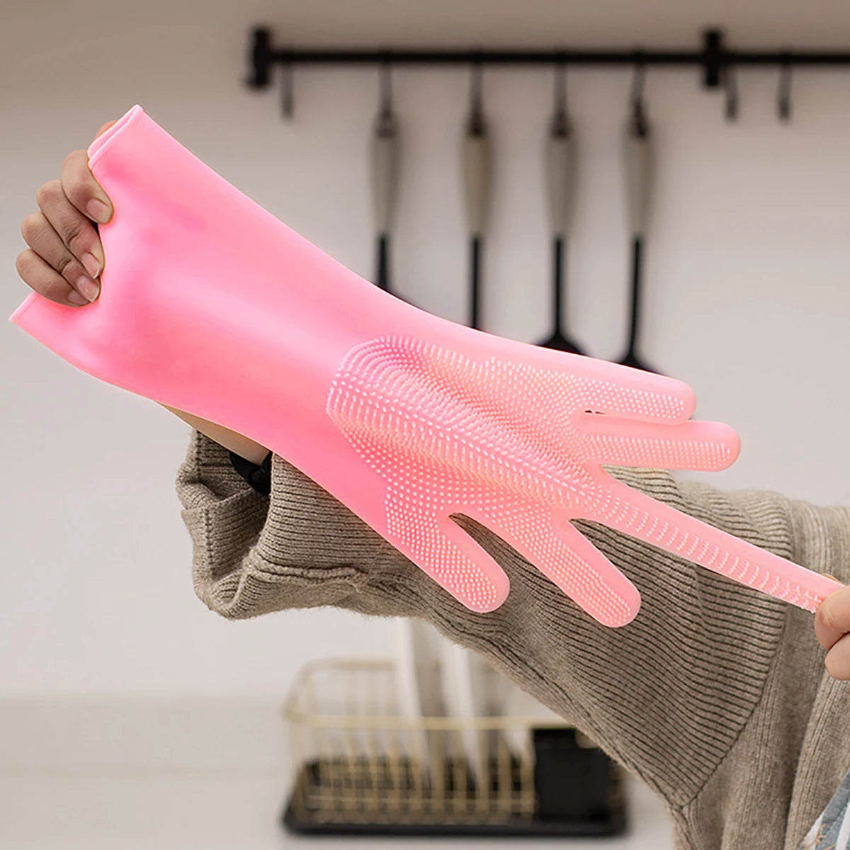 Pet Grooming Cleaning Gloves Silicone Hair Removal For Dogs Cats