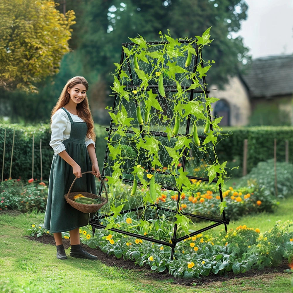Wisfor A-Shaped Metal Garden Trellis Arch For Climbing Plants