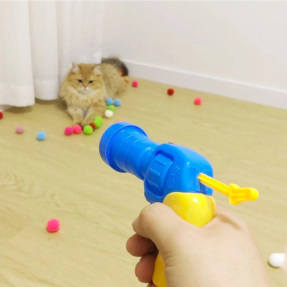 Cat Plush Ball Launcher Toy For Interactive Pet Play