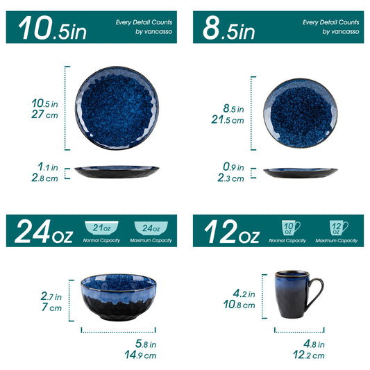 MALACASA Dinnerware Set 16/32/48-Piece Service For 4/8/12