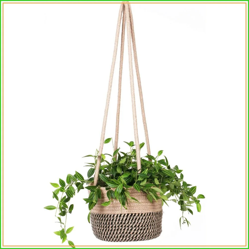 Jute Rope Hanging Planter Basket For Indoor Plants
