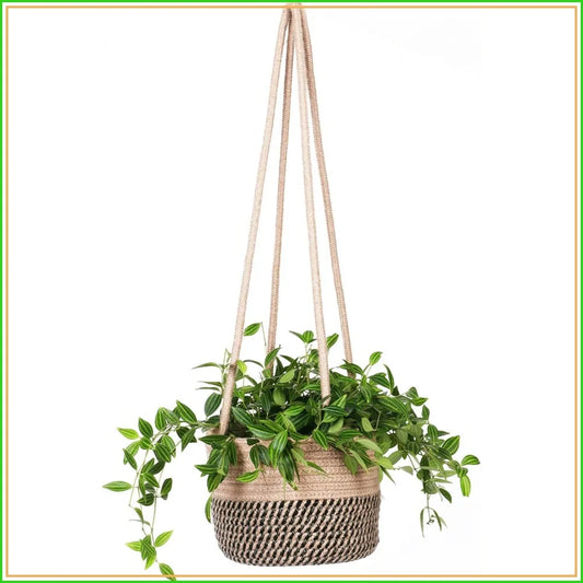 Jute Rope Hanging Planter Basket For Indoor Plants
