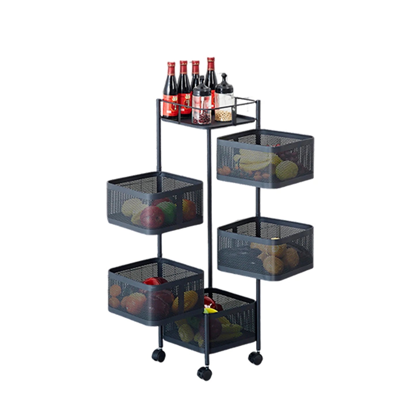 HobbyLane Five-Layer 360 Degree Rotatable Trolley Storage Rack