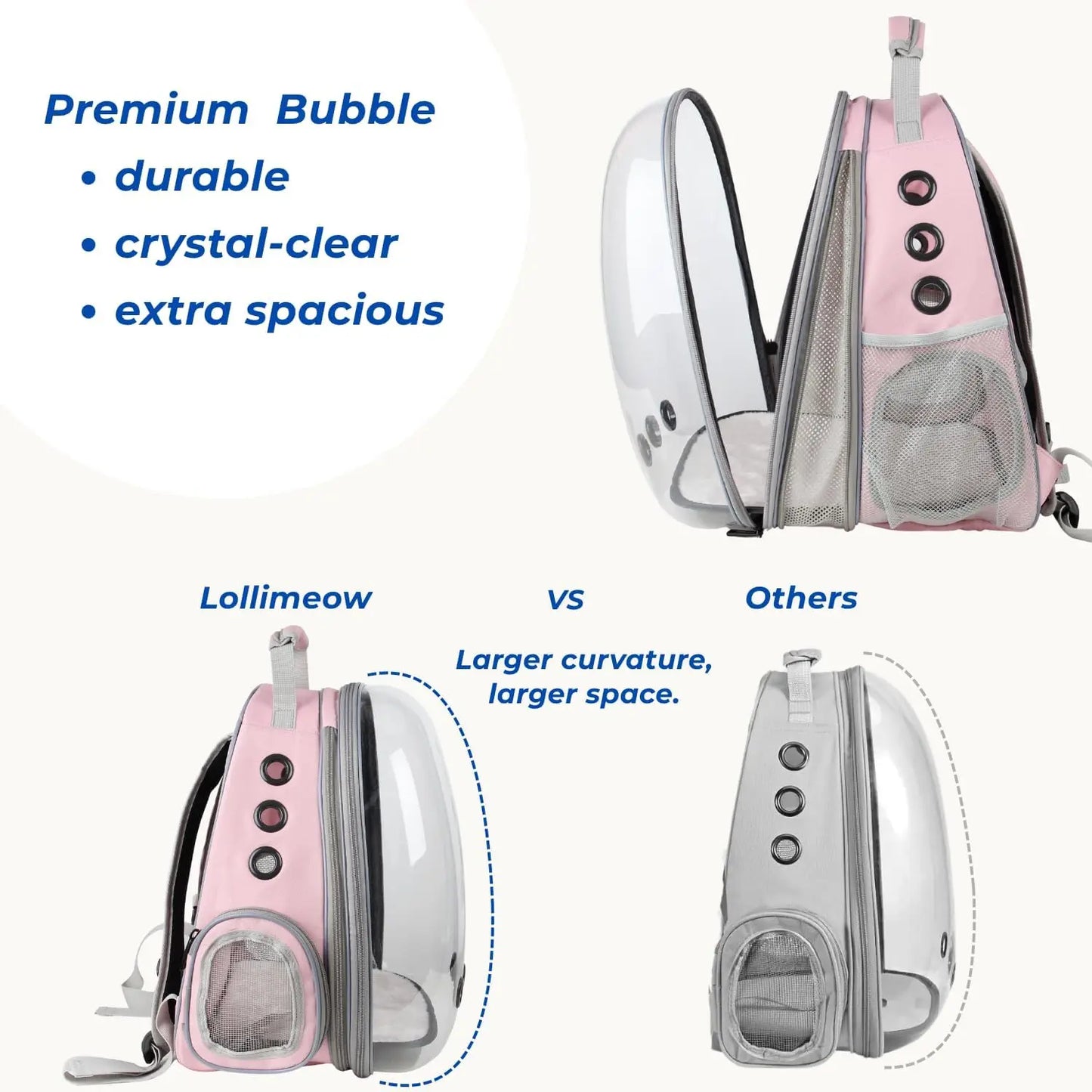 Cat Carrier Backpack With Expandable Bubble Window For Hiking