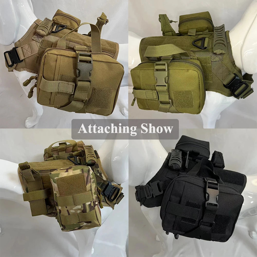 Petravel Dog Tactical Bags Set Molle Pouches Belt Harness