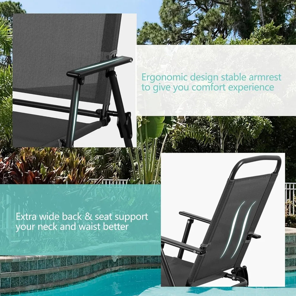 Outdoor Folding Dining Set With Umbrella Table And Chairs