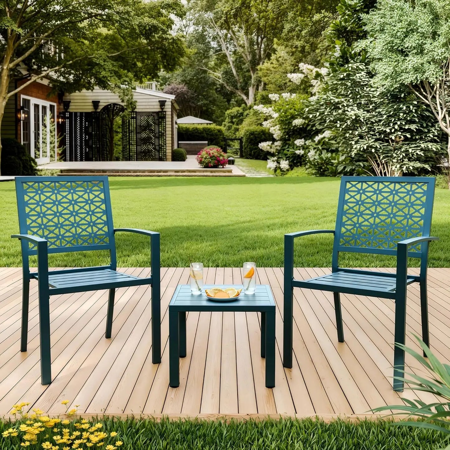 TWISTER.CK Patio Bistro Set Outdoor Iron Furniture