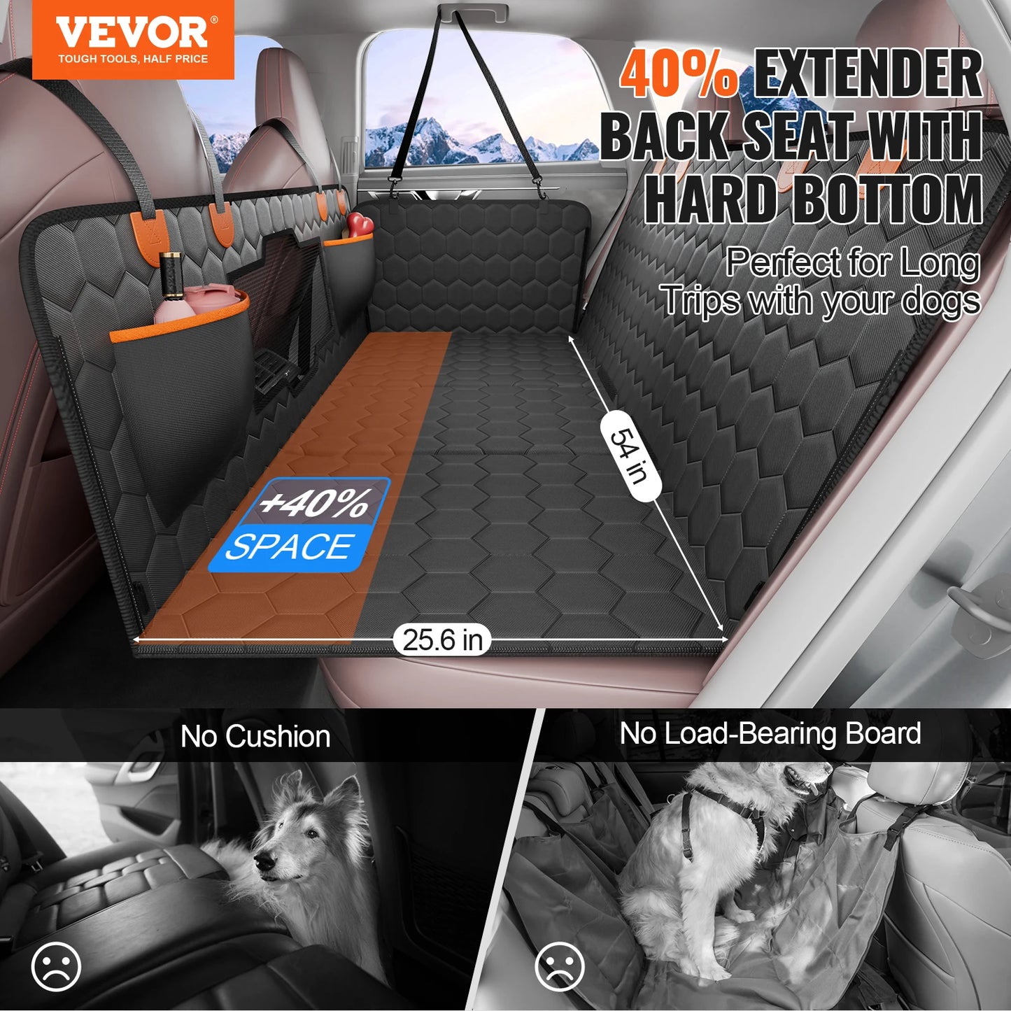SucceBuy Back Seat Extender Dog Car Hammock Mesh Window