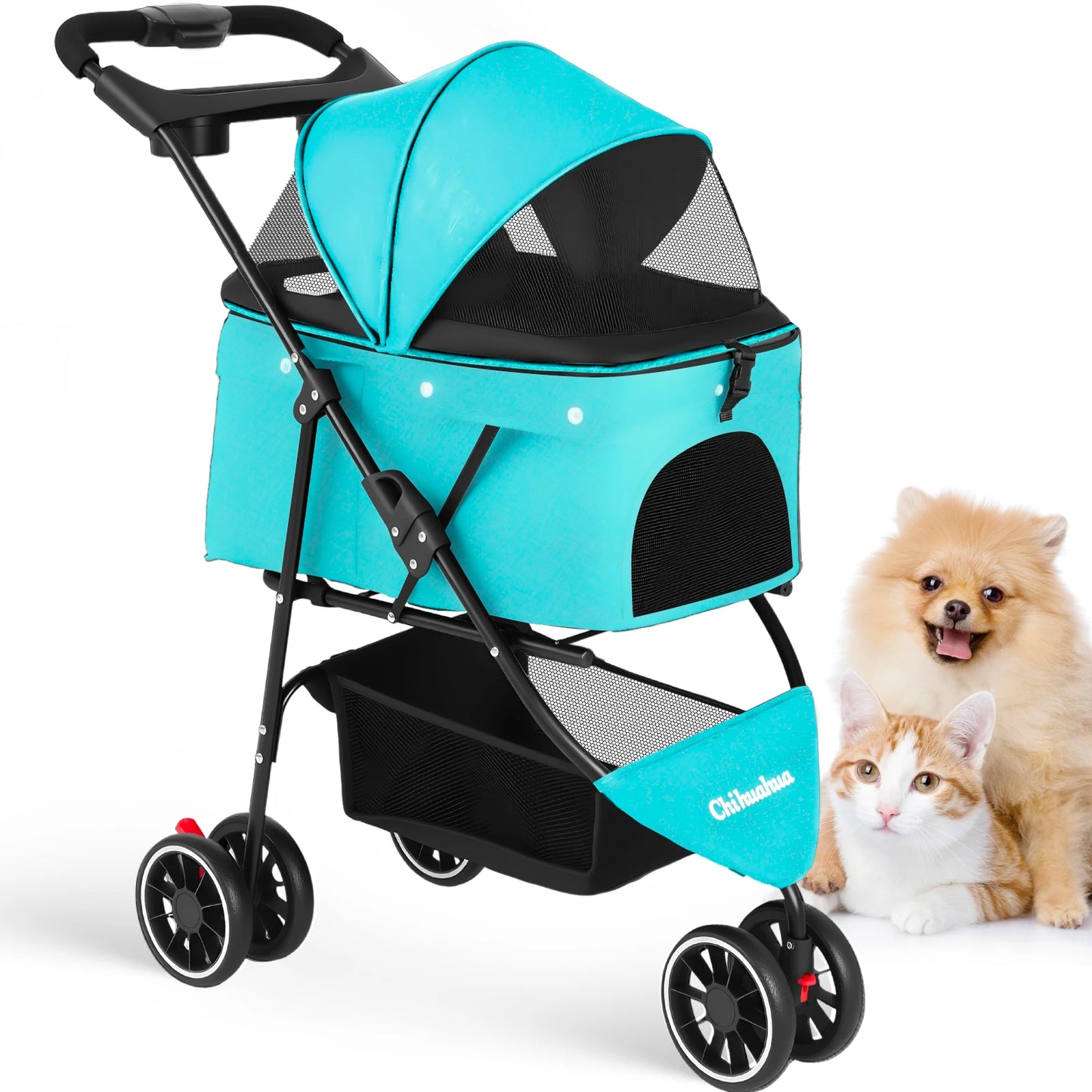 Chihuahua Pet Stroller for Small and Medium Dogs Cats Foldable