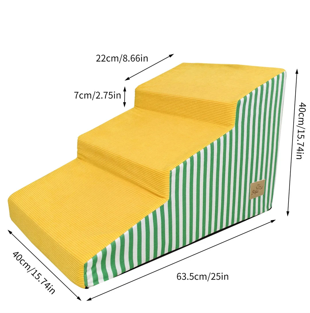 Pet Stairs For Dogs With Non Slip Foam Ramp For Easy Access
