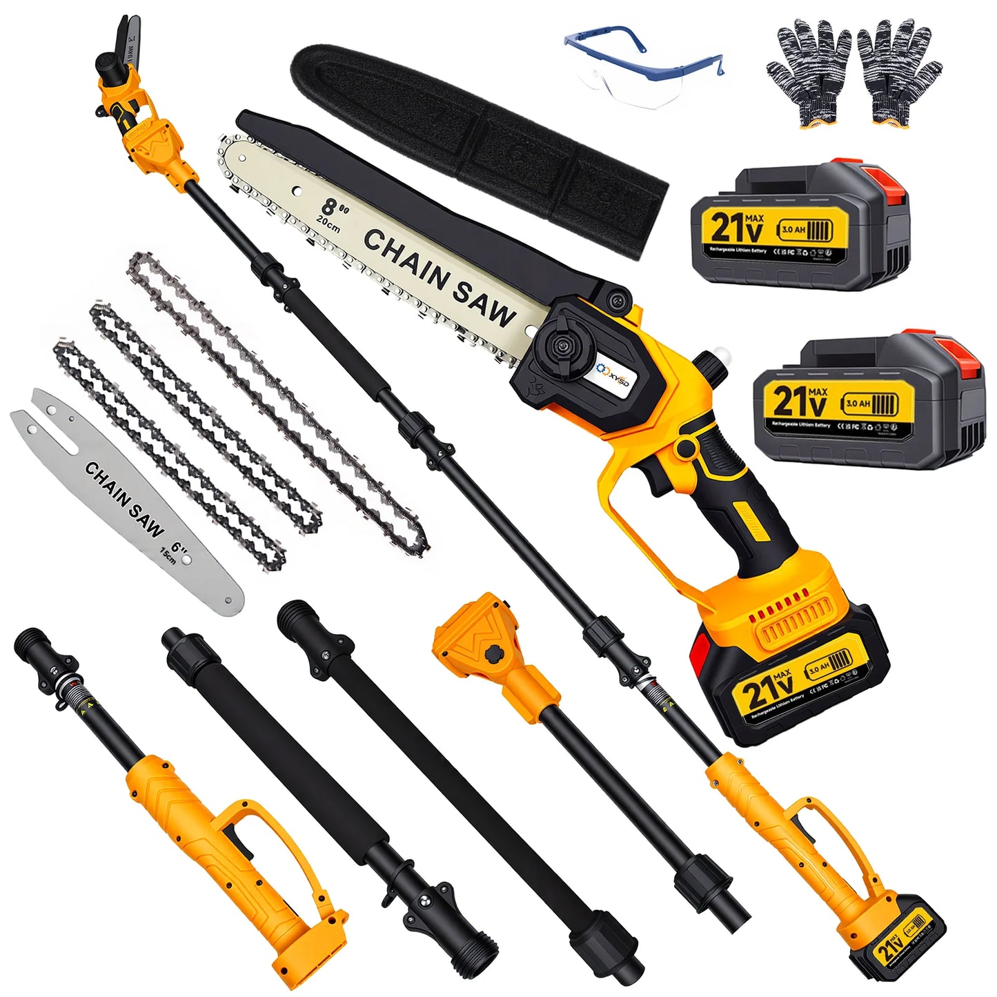 2-In-1 Cordless Extension Pole Saw For Yard Wood Cutting