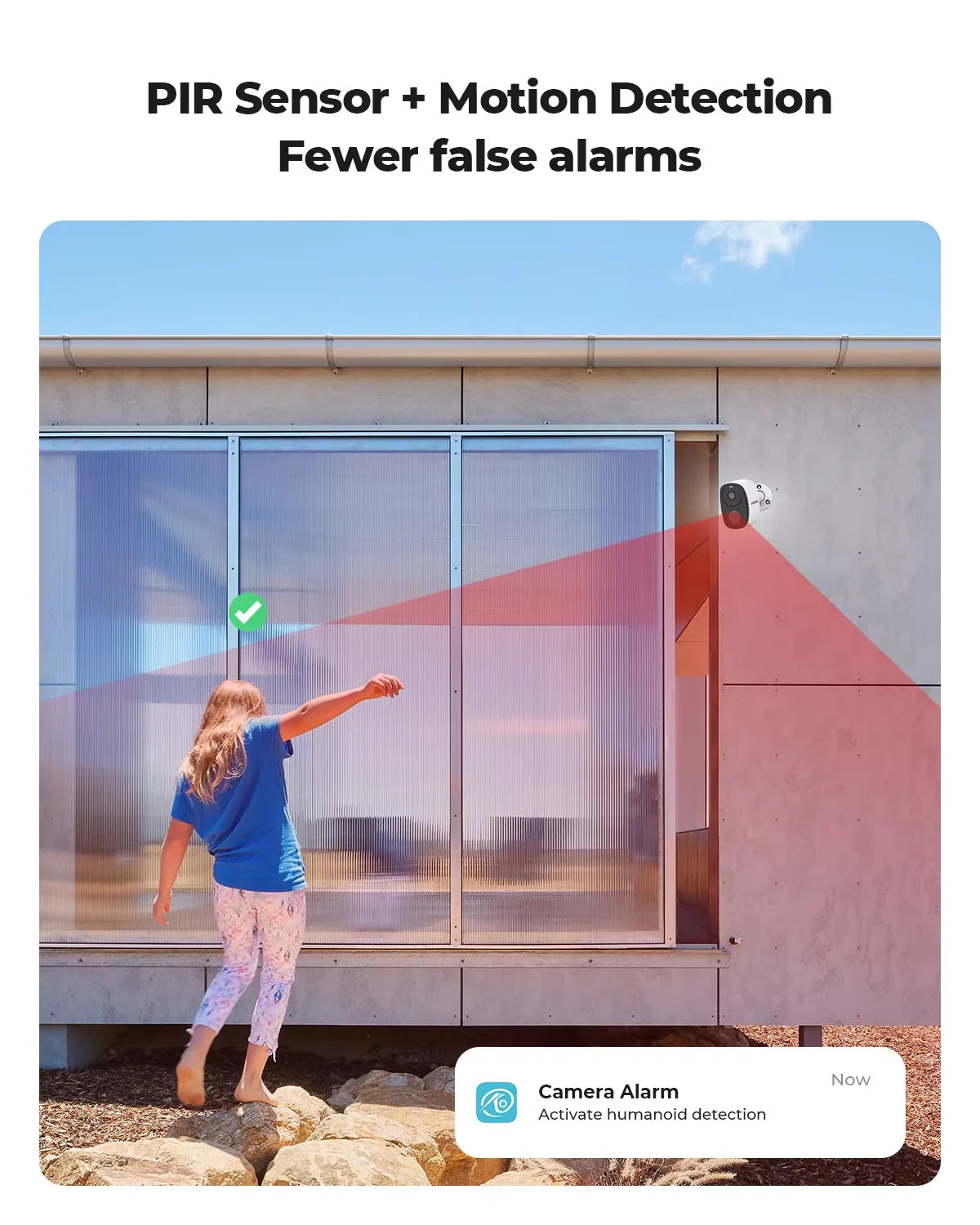 H.VIEW Battery Powered 2K Wireless Outdoor Camera With Spotlight