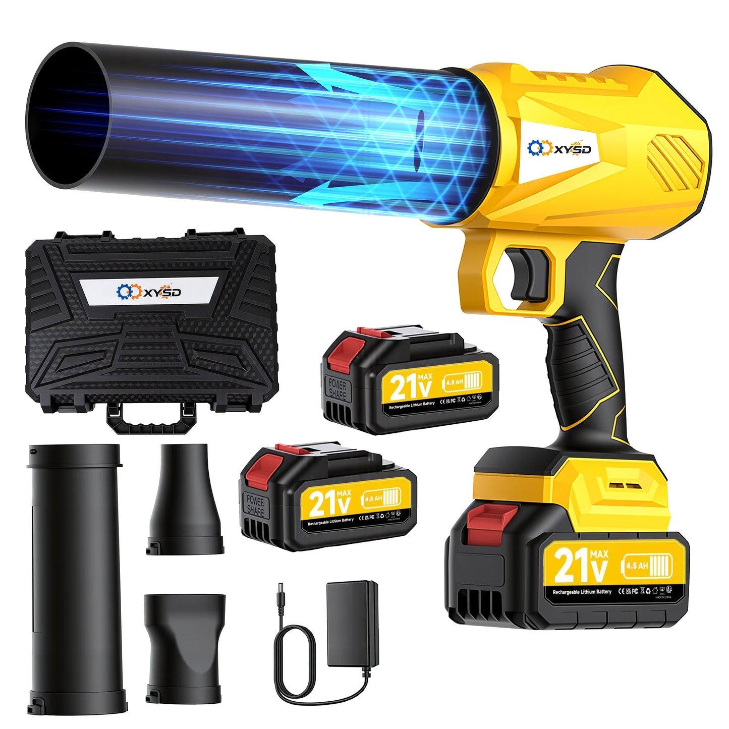 Cordless Leaf Blower For Patio Cleaning With 2x4500mAh Batteries