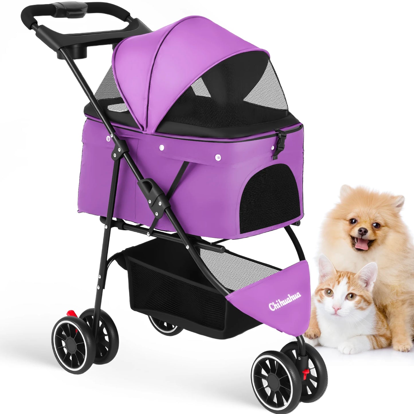 Chihuahua Pet Stroller for Small and Medium Dogs Cats Foldable