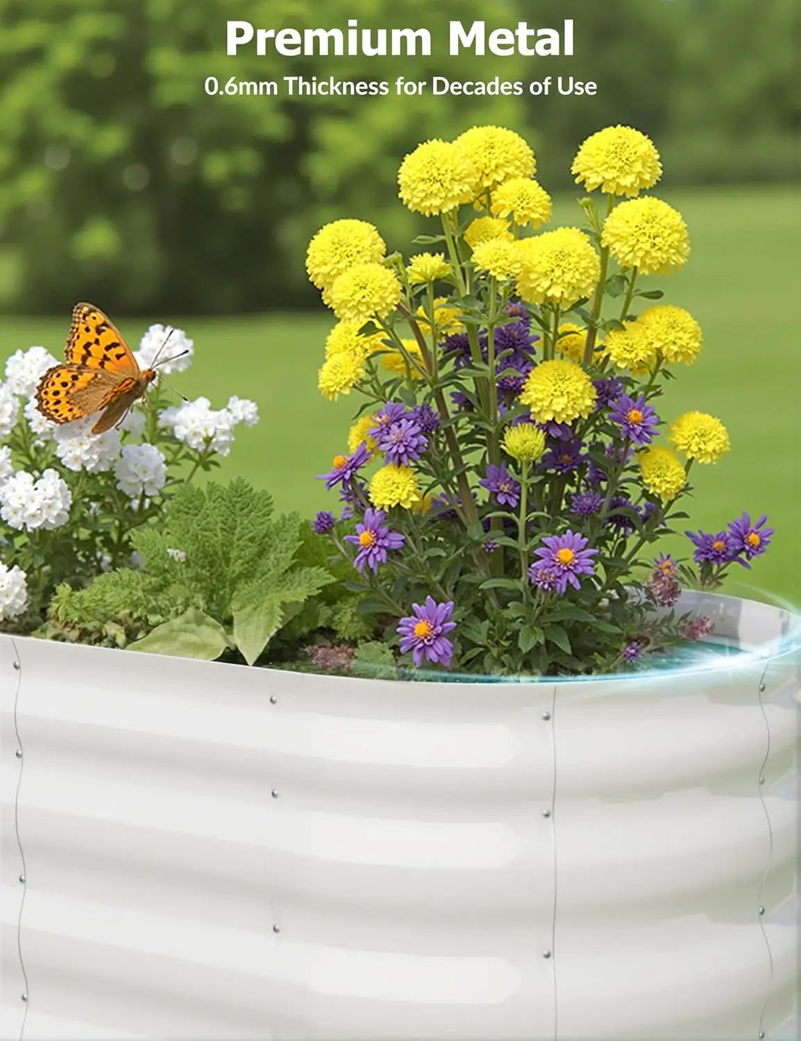 TWISTER.CK Galvanized Raised Garden Bed Kit For Vegetables Open Bottom