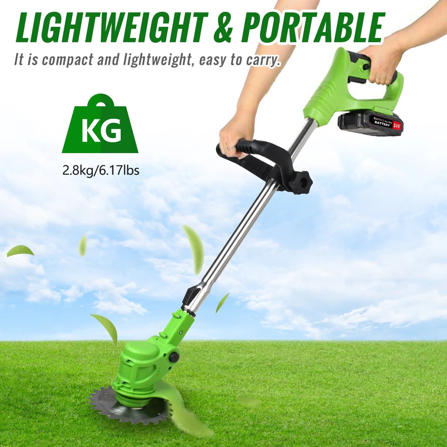 Cordless 2 In 1 Weed Trimmer With Brushless Motor Lawn