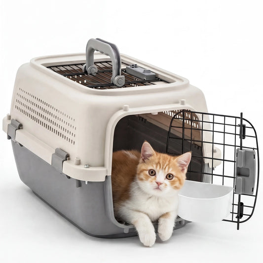 Pet Carrier For Small Dogs And Cats With Front Top Load Wire Door