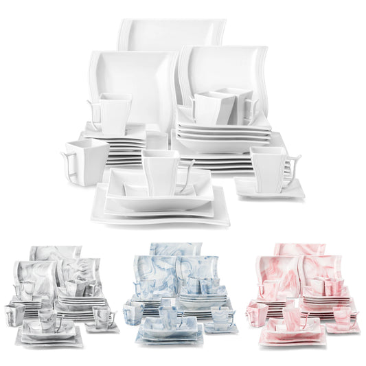 Malacasa White Porcelain Dinnerware Set For Everyday Dining