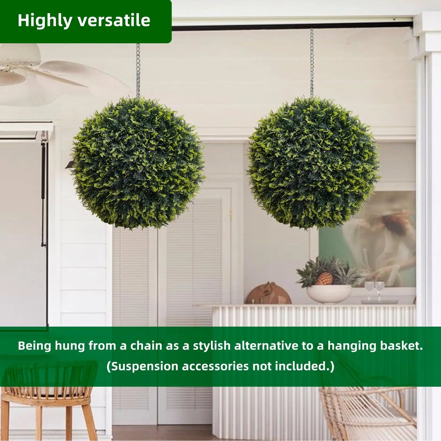 Studyset Artificial Topiary Balls Outdoor Set Of 2 Decor