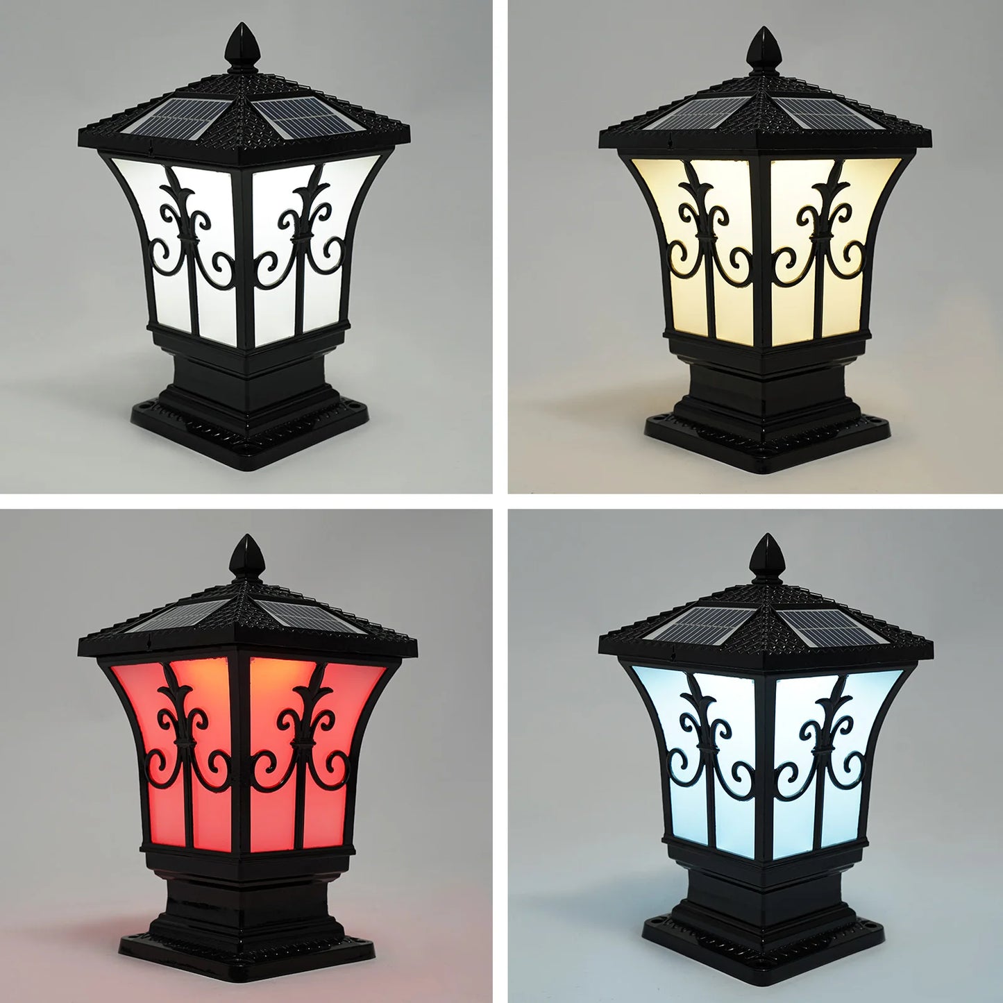 Bymaocar Outdoor Solar Post Light Aluminum Pillar With Remote Control