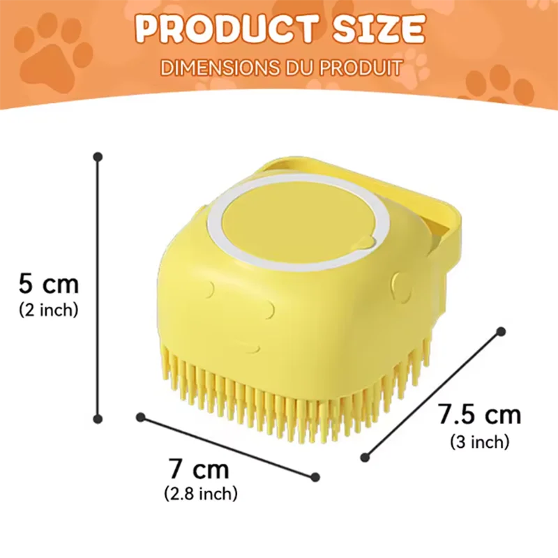 Pet Massage Brush Silicone Bath Tool For Dogs And Cats