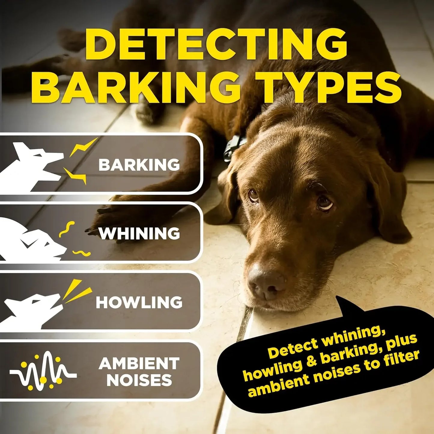 Smart NOBARK Barking Detection Device With App Notifications