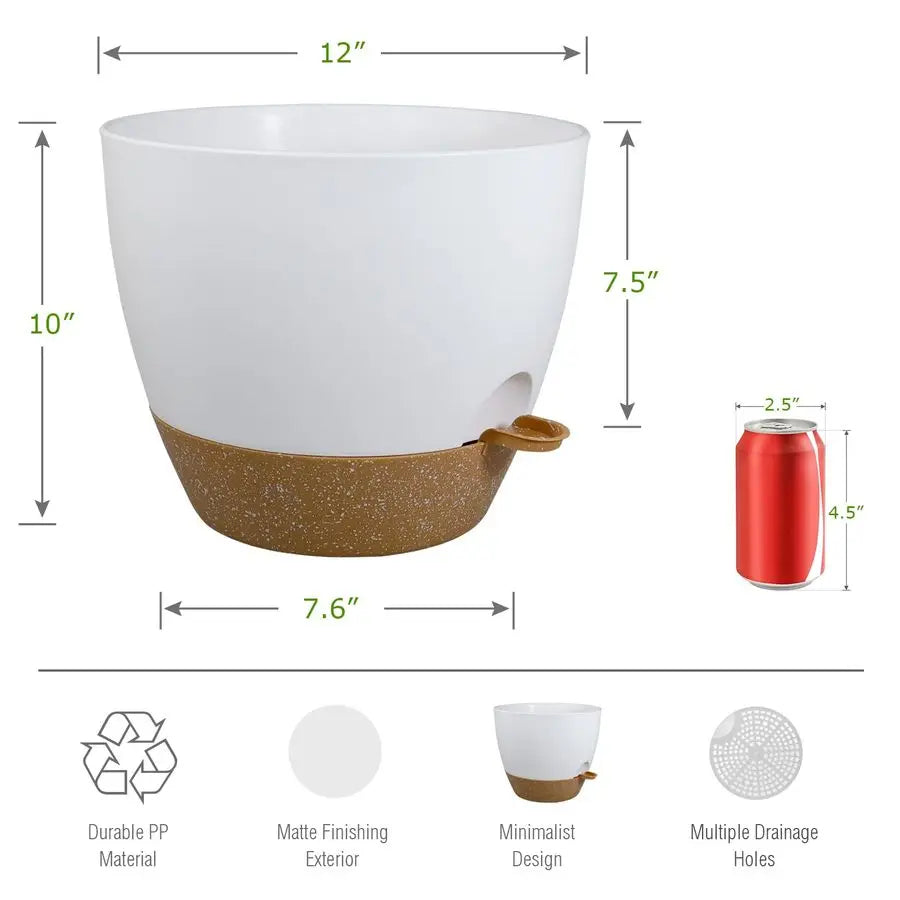 XMSJ Self Watering Planters 2-Pack Deep Reservoir