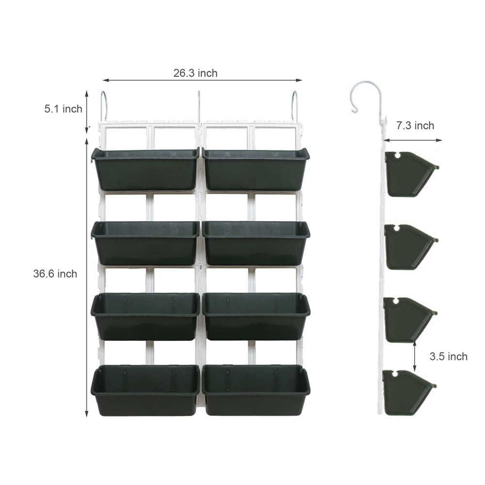 Four-Tier Wall-Mounted Elevated Vertical Garden Planter