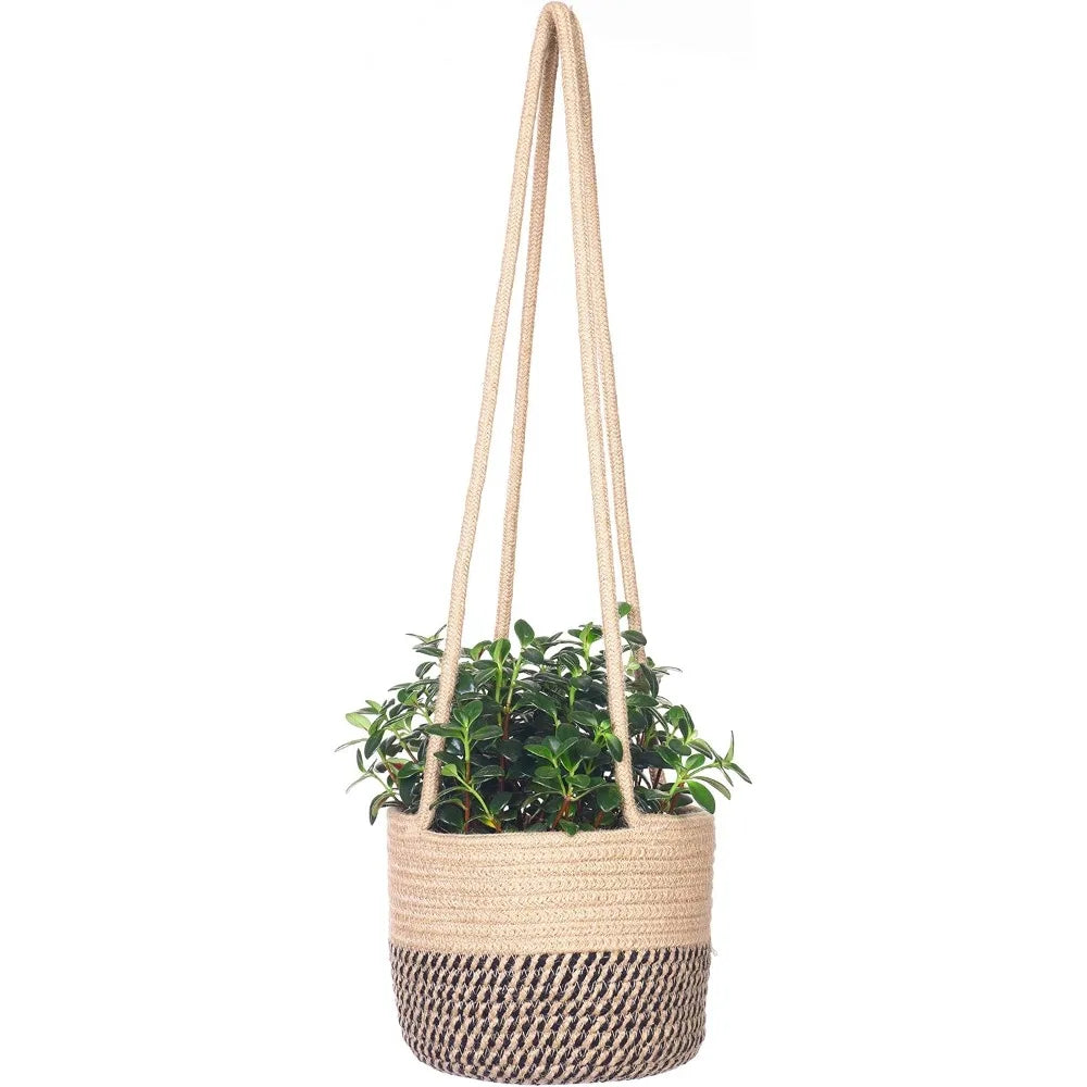 Jute Rope Hanging Planter Basket For Indoor Plants