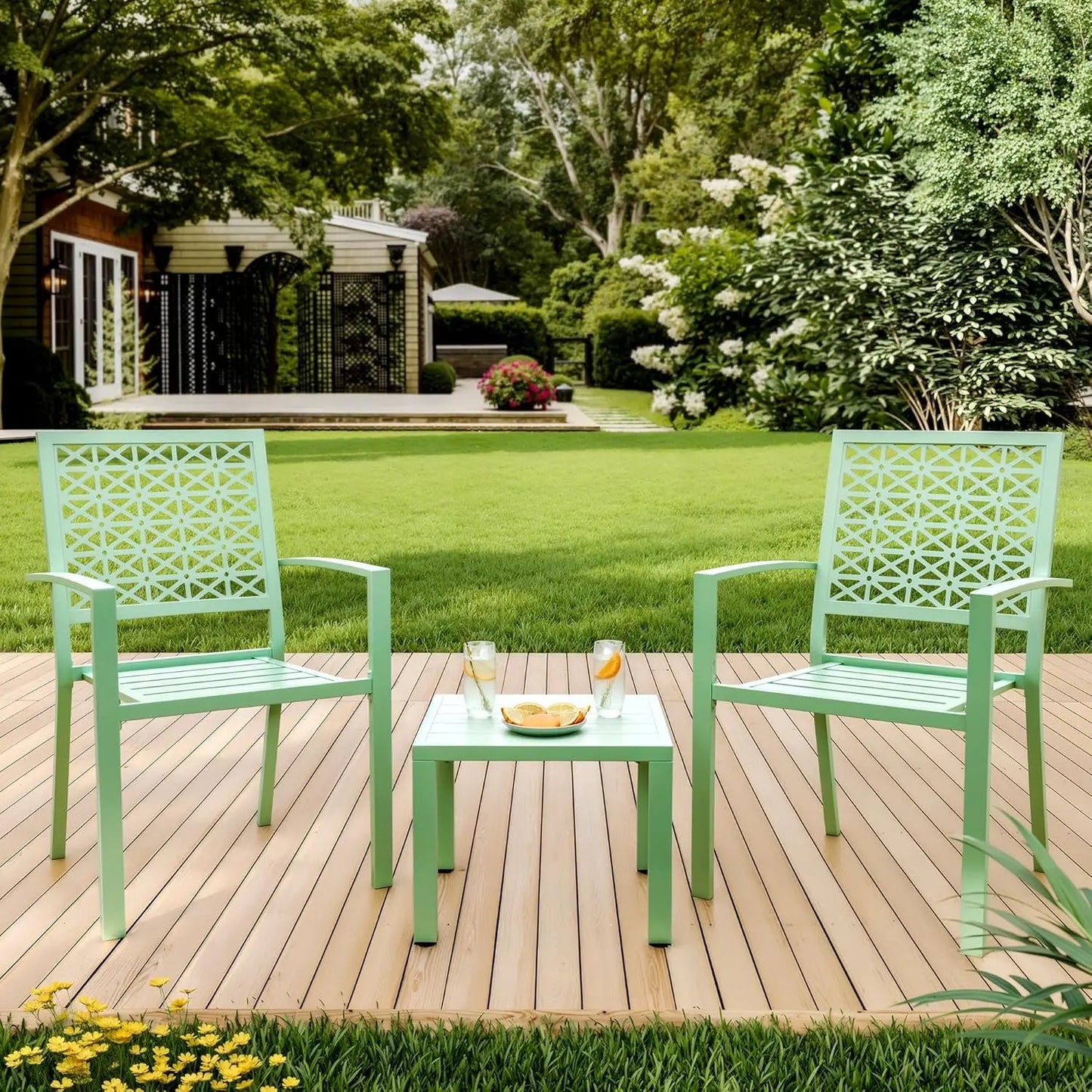 TWISTER.CK Patio Bistro Set Outdoor Iron Furniture