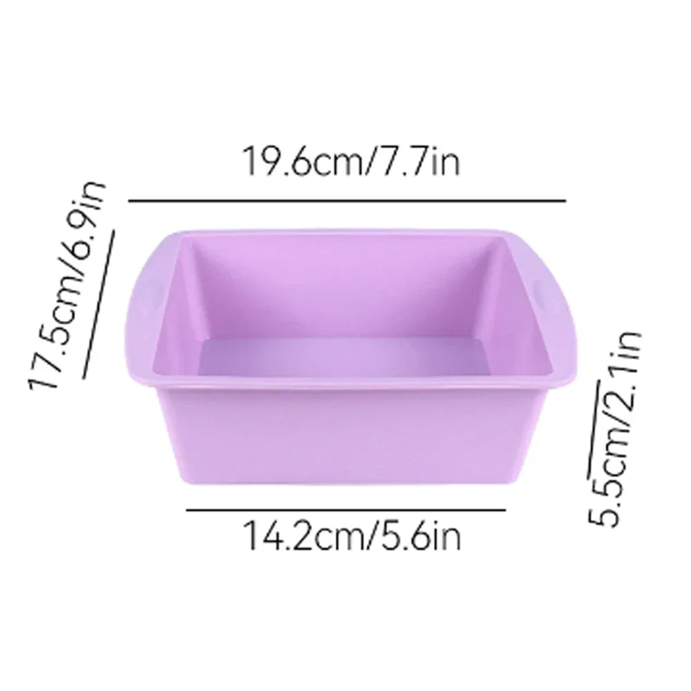 Silicone Square Cake Plate Nonstick With Anti Slip Handle
