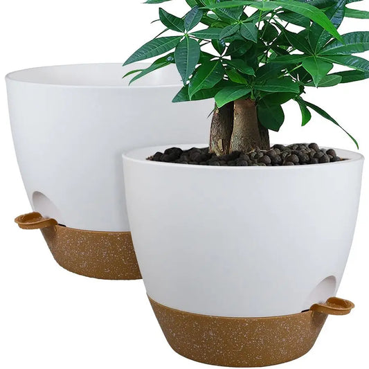 XMSJ Self Watering Planters 2-Pack Deep Reservoir