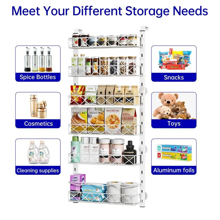 Over The Door Organizer 6 Tier Pantry Hanging Spice Rack