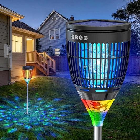 Solar Bug Zapper Outdoor 4200V 3-In-1 Mosquito Zapper For Yard