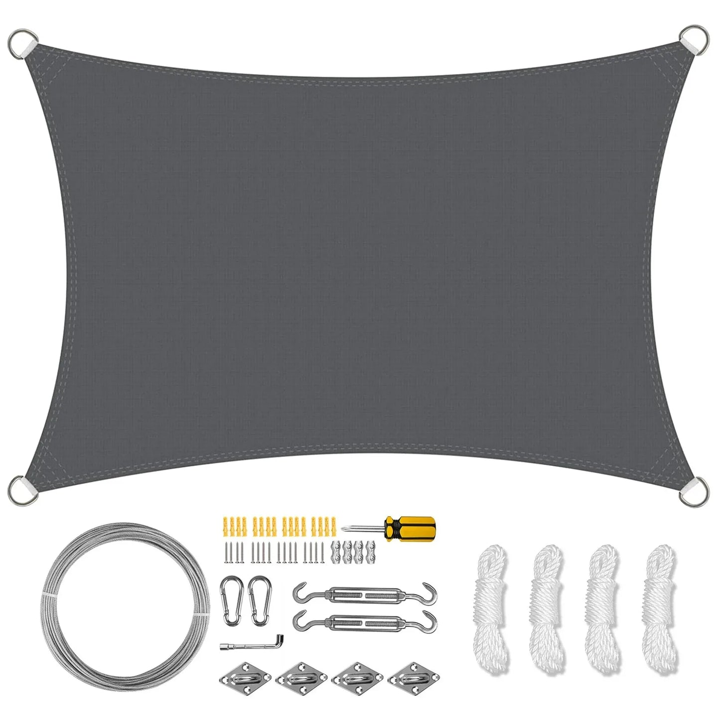 Rectangle Sun Shade Sail Canopy for Outdoor Patio UV Block