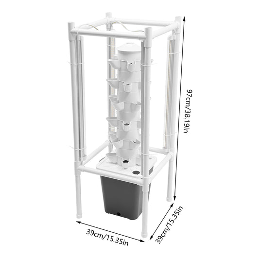 6-Tier Hydroponics Vertical Growing Kit With 30 Planting Holes And LED Lighting