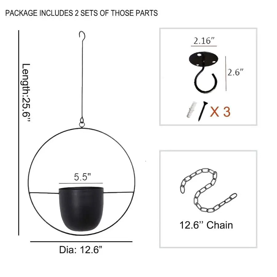 Hanging Planters With Hooks And Chains Iron Modern