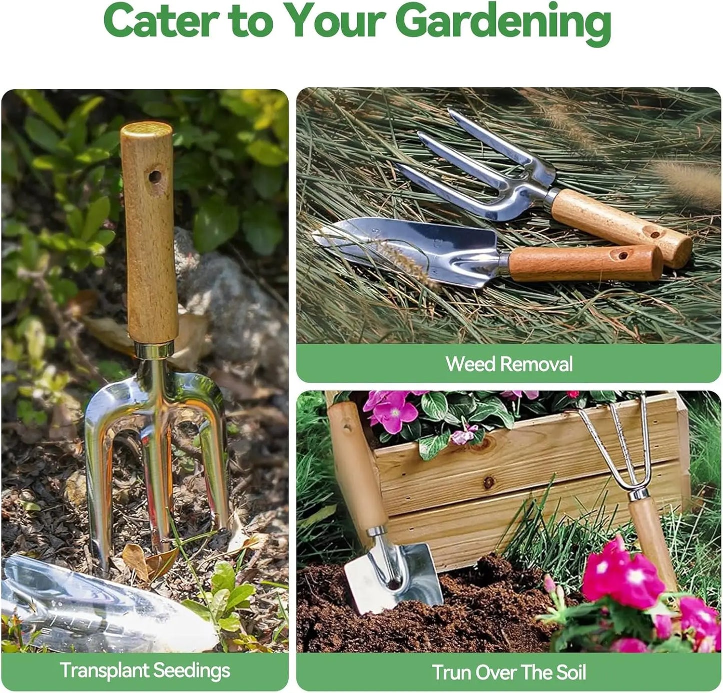 9-Piece Heavy Duty Gardening Tools Set With Rust-Proof Organizer Bag